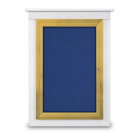 Sliding Glass Door Radius Letterboard,Hdr,48x36,Gold/Blue